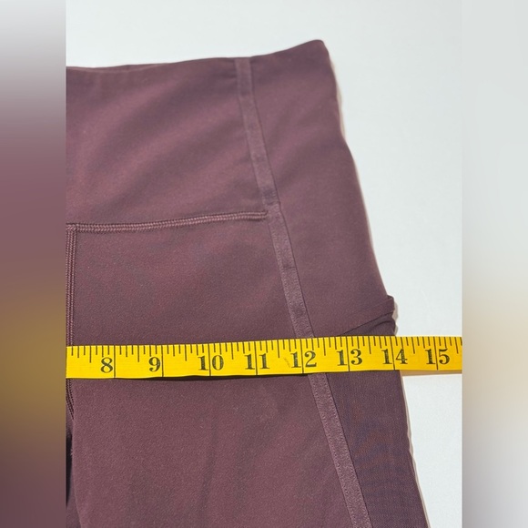 ATHLETA Leggings Women's Medium Burgundy Vitality Stash Pocket 7/8 S Tight Mesh - Picture 11 of 15